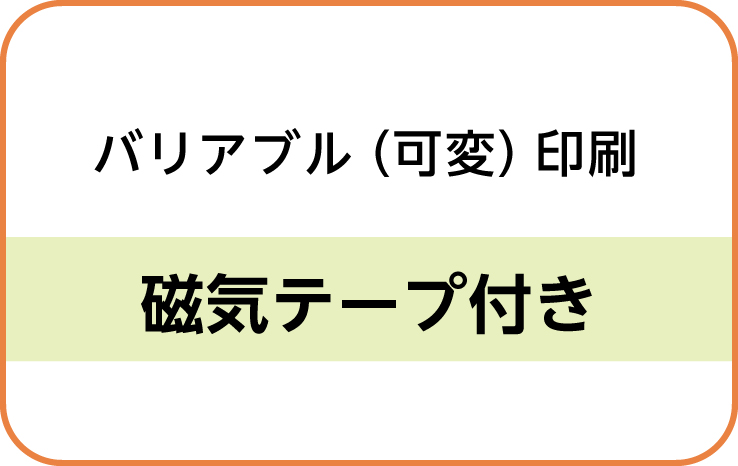 バリアブル（可変）磁気テープ付きカード印刷